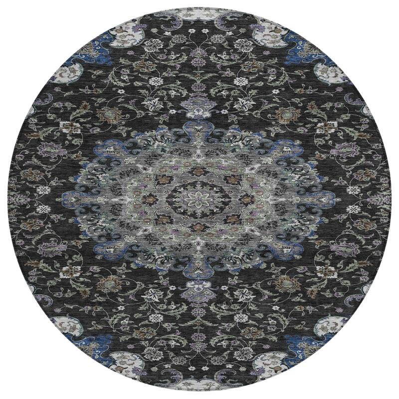 Machine Washable Indoor/ Outdoor Traditional Awaka Chantille Rug