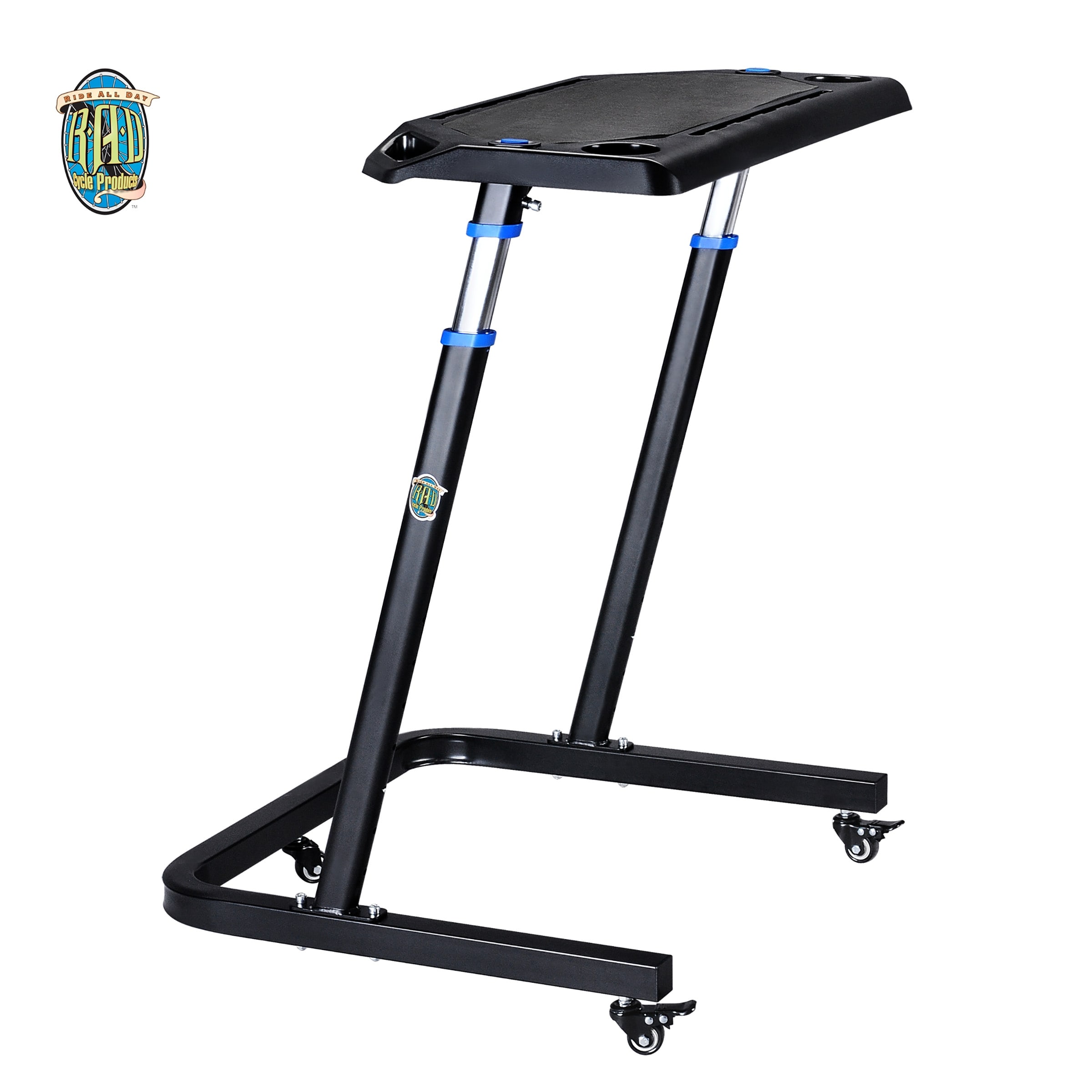 Adjustable Bike Desk Rolling Laptop Cart for Stationary Bike or