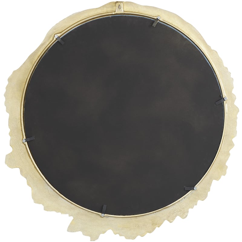 Aluminum Metal Abstract Wall Mirror with Unfinished Texture - Gold or Silver - Roche River Decor