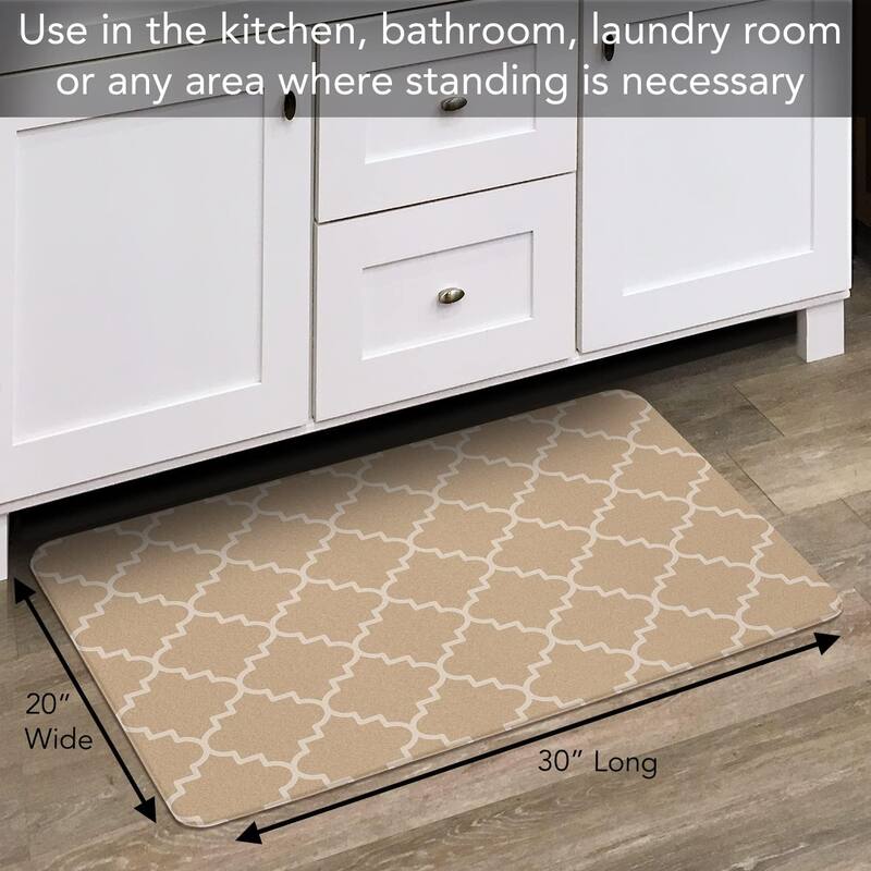 Pebble Quatrefoil 30” x 20” Comfort Floor Mat Manufactured in The USA