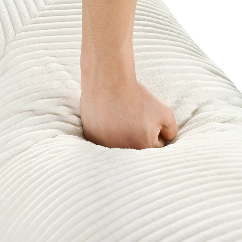 L-Shaped Modular Sectional Sofa with Chaise, Corduroy Convertible Sleeper Sofa Bed, High-Resilience Foam Compressed Sofa