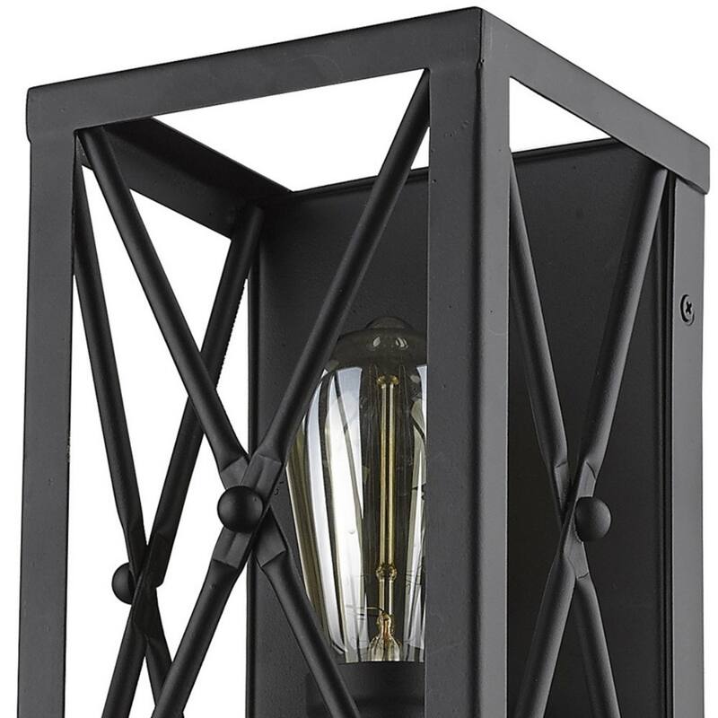 Steel Geometric Wall Sconce with Open Frame Dimmable, Hardwired - 4.5” x 5.5” x 10” (D x W x H)