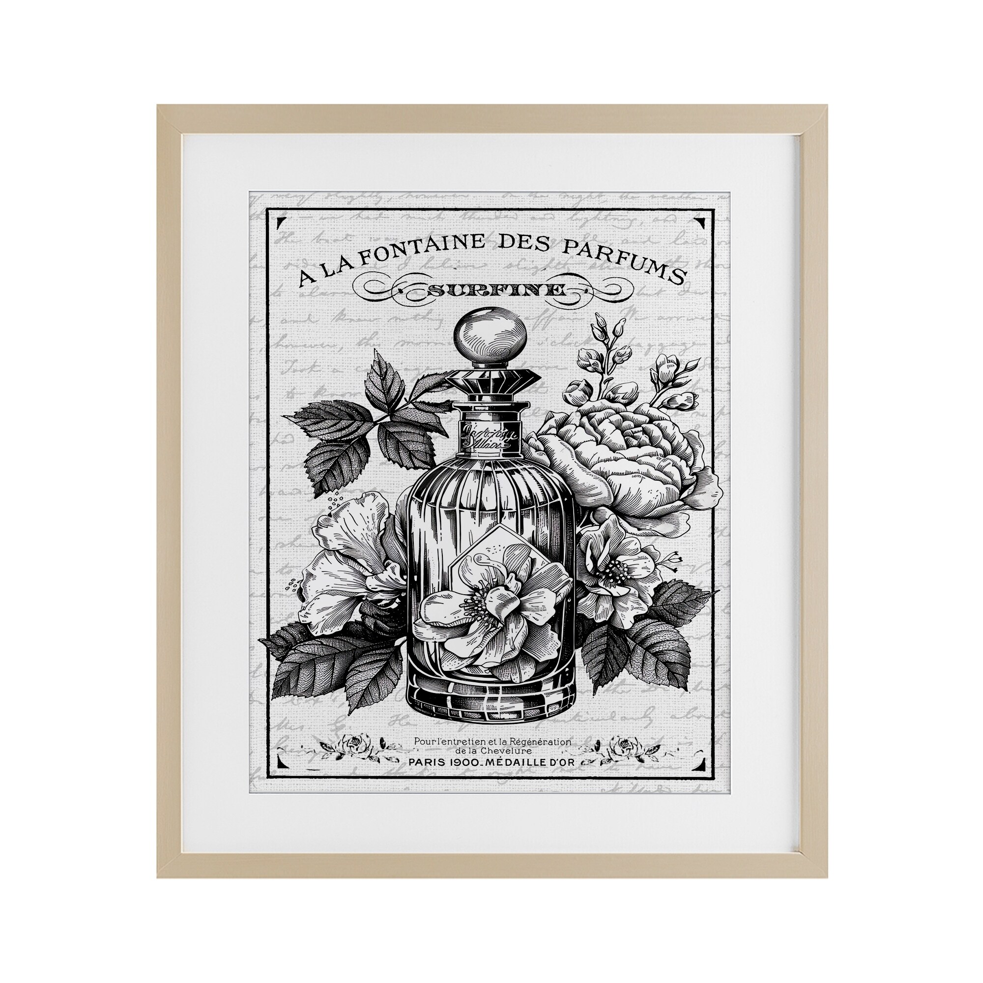 Vintage French Perfume & Blossoms Lettered and Lined