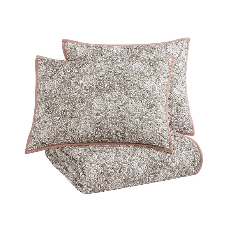 Riverbrook Home Katie 2 Piece Reversible Coverlet Set Blush