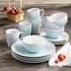 preview thumbnail 1 of 1, American Atelier Oasis Mint Stoneware Dinnerware - Set of 16 Green/White