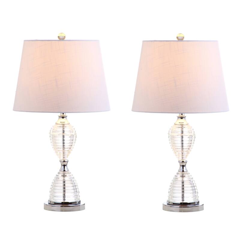 Bella 24" Crystal LED Table Lamp, Clear (Set of 2) by JONATHAN Y - Clear