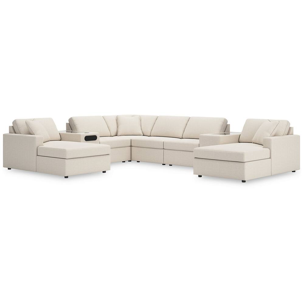 Signature Design by Ashley Modmax 8-Piece Double Chaise Sectional with Audio and Storage Consoles - 157" W x 125" D x 36" H