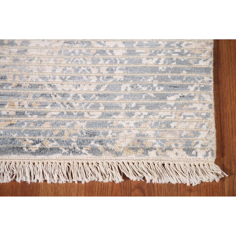 Abstract Oriental Accent Rug Handmade Wool Carpet - 3'11"x 5'8"