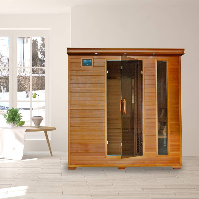 HeatWave Great Bear 6-Person Cedar Infrared Sauna with 10 Carbon Heaters