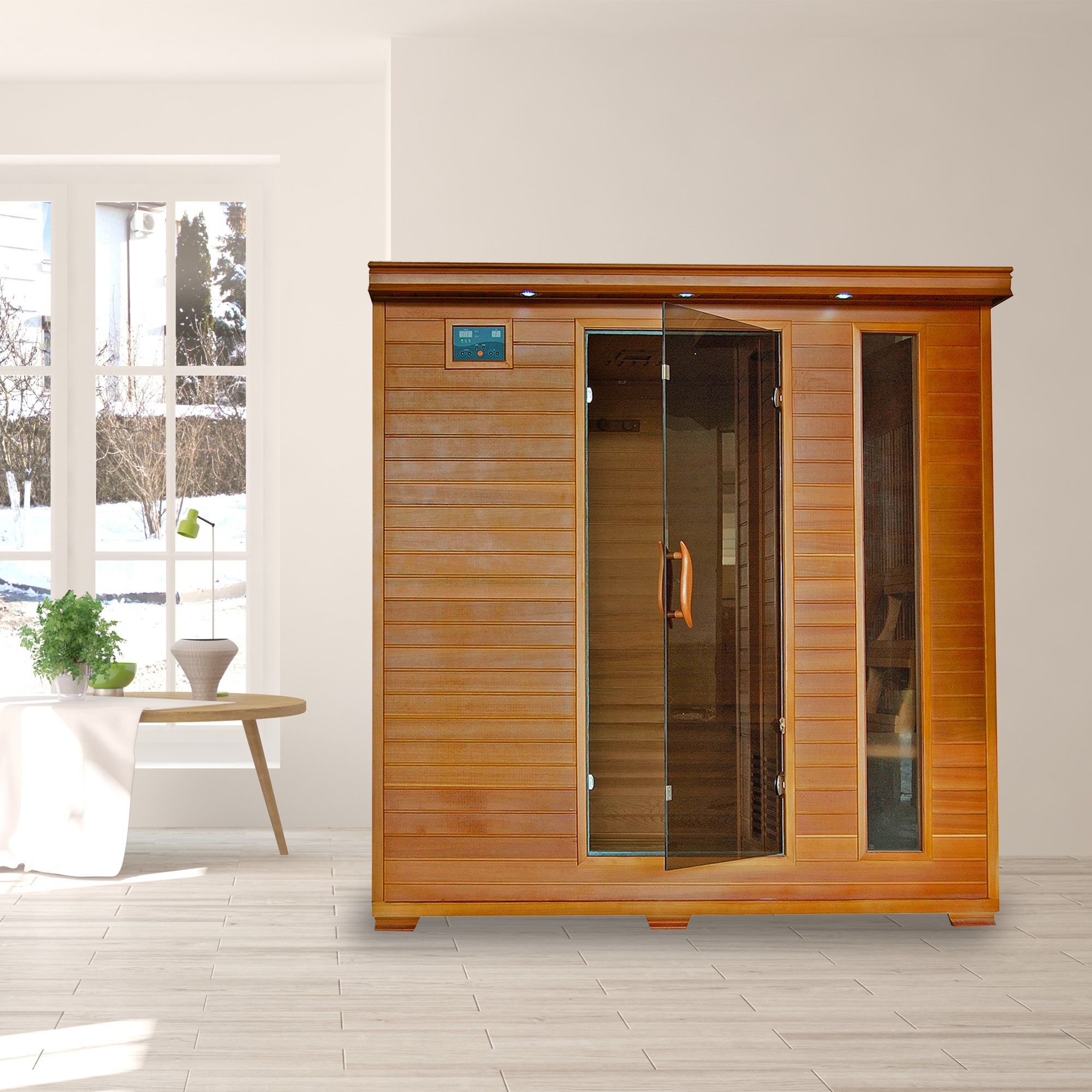 HeatWave Great Bear 6-Person Cedar Infrared Sauna with 10 Carbon Heaters