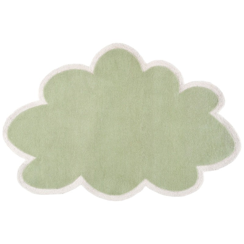 SAFAVIEH Handmade Kids Shannen Wool Rug - 4' x 6' - Sage Green/Ivory
