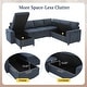 preview thumbnail 19 of 29, U-Shaped Convertible Sectional Sofa Bed with Storage Chaise by Harper&Bright Designs