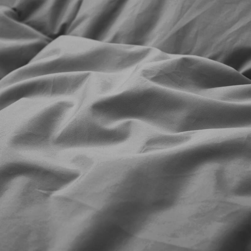 All Season Medium Warmth Organic Cotton Down Feather Comforter Duvet Insert, Gray