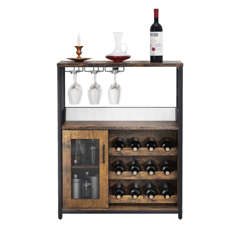 Modern Wine Bar Cabinet with Glass Holder