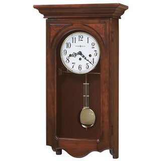 Howard Miller Jennelle 78th Anniversary Grandfather Clock Style Chiming Wall Clock with Pendulum, Vintage, Old World Design