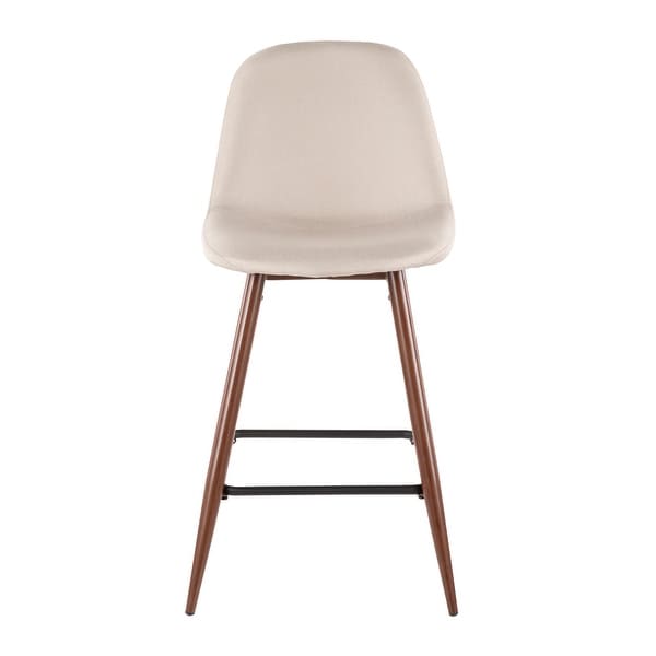 Pebble Mid-Century Modern Upholstered Kitchen Counter Stool (Set of 2). Opens flyout.