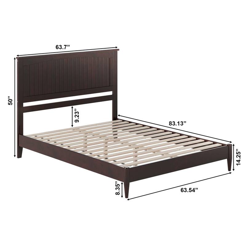 Naples Solid Wood Low Profile Platform Bed