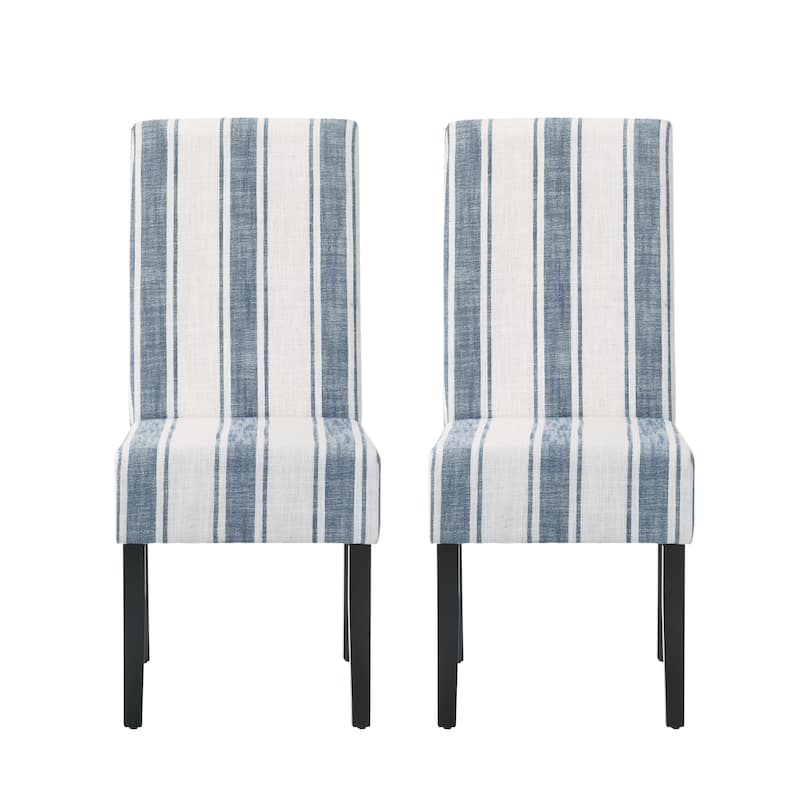 Modern Dining Chairs, Simple Lines Dining Chairs with Upholstered Seat and Rubberwood Frame, for Dining Rooms, Set of 2