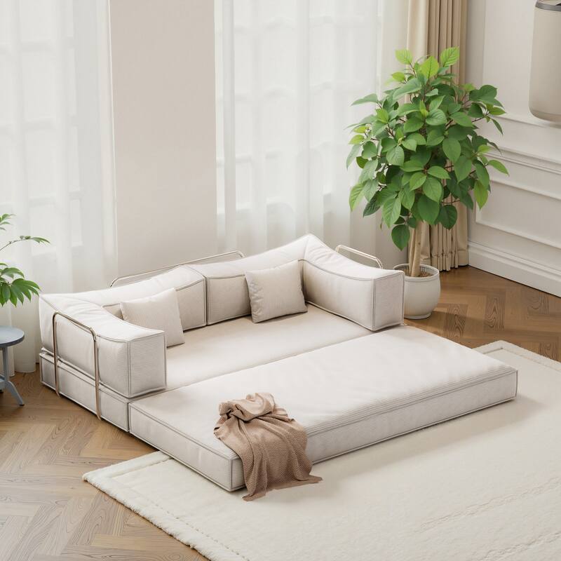 Modular Sofa,Convertible Pudding Block Sofa, Floor-Standing Sofa Bed with Armrests And Comfortable Sofa Bed