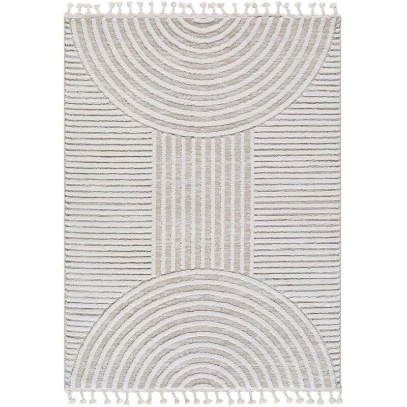 Livabliss Nora Shabby Chic Area Rug - 6' 7" x 6' 7" - Cream/Light Beige - Square