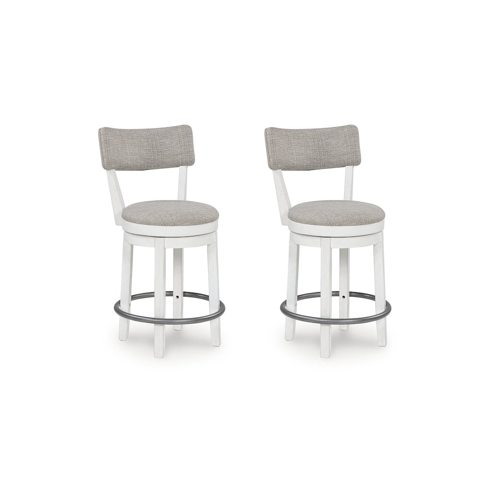 Signature Design by Ashley Robbinsdale White/Gray Counter Height Bar Stool (Set of 2) - 20"W x 22"D x 37"H
