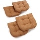 preview thumbnail 28 of 62, 19-inch U-Shaped Microsuede Chair Cushion (Set of 1, 2, or 4) Set of 4 - Saddle Brown