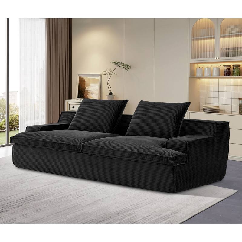 4 Seater Ergonomic Compressed Sofa Oversized Corduroy Couch