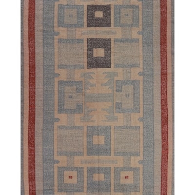 Hand Woven Oriental 100% Jute Carpet Southwestern Modern Multi-Colored Kilim Area Rug - 10' 0'' X 8' 7''
