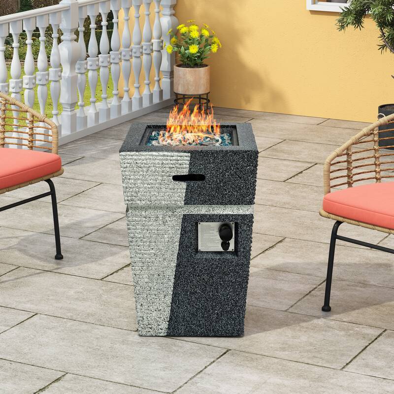 Outdoor Concrete Fire Pit Column Propane Fire Pit Patio Gas Fire Pit