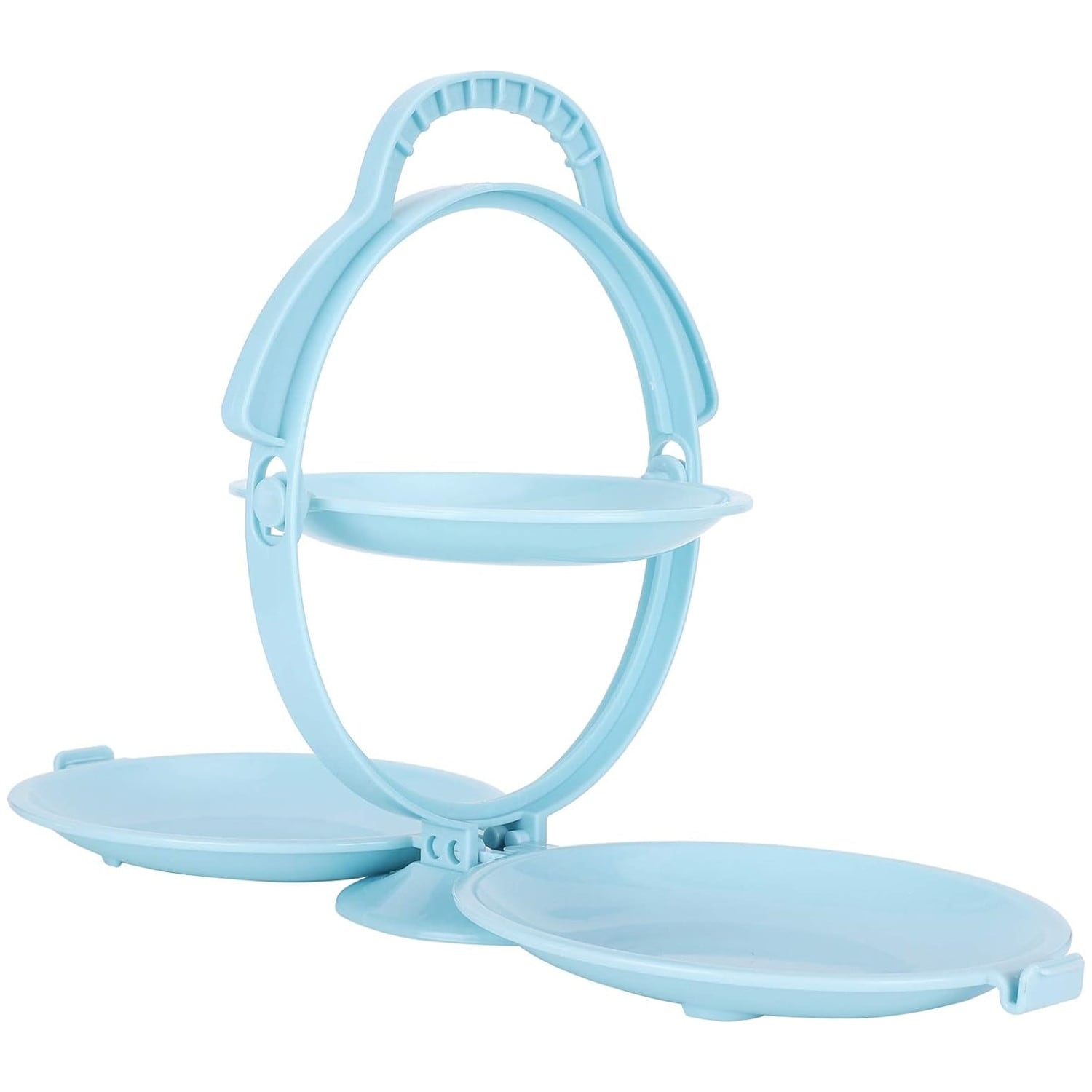 Folding Fruit Plate Storage Container Double Layers Serving Tray