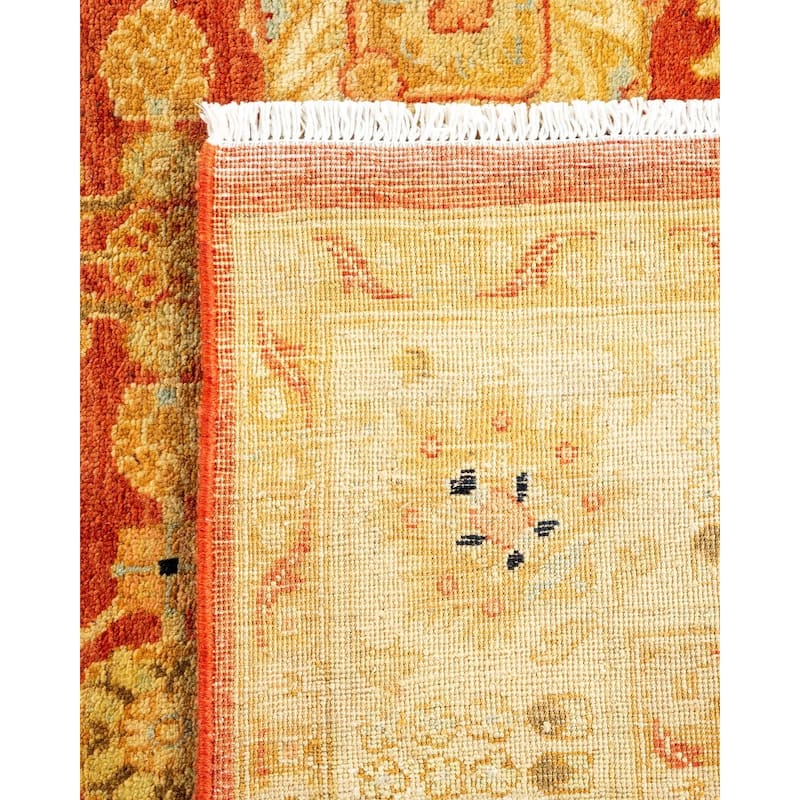 Overton Hand Knotted Wool Vintage Inspired Traditional Ottoman Red Area Rug - 4' 7" x 5' 10"