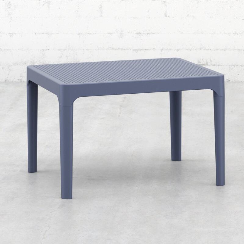 23.5" Gray Rectangular Outdoor Patio Side Table
