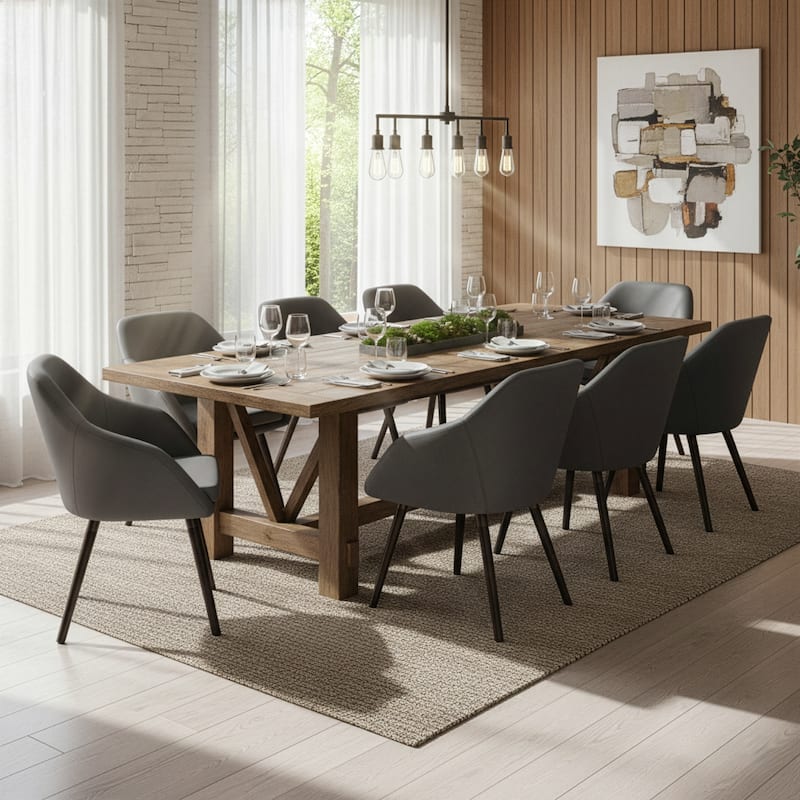 Carson Carrington Akrehamn 2-piece Grey Faux Leather Arm Chair Set