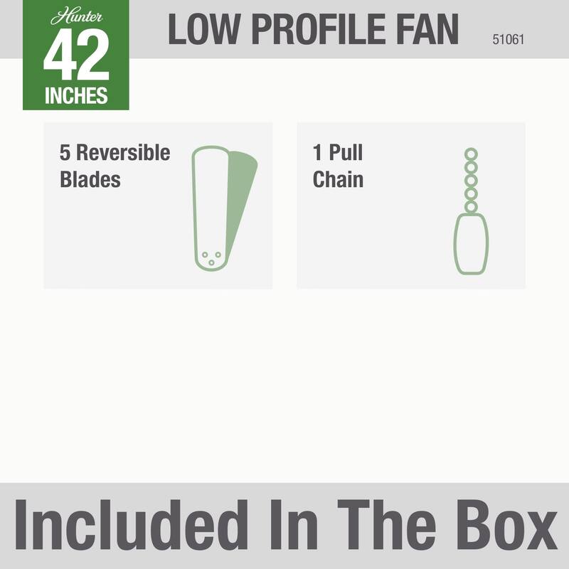 Hunter Low-profile 42-inch White 5-blade Ceiling Fan