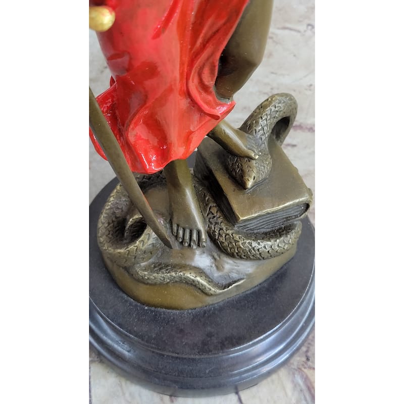 Bronze Scale Justice Blind Justice Sculpture Statue Clical Figurine 18 Inches Red