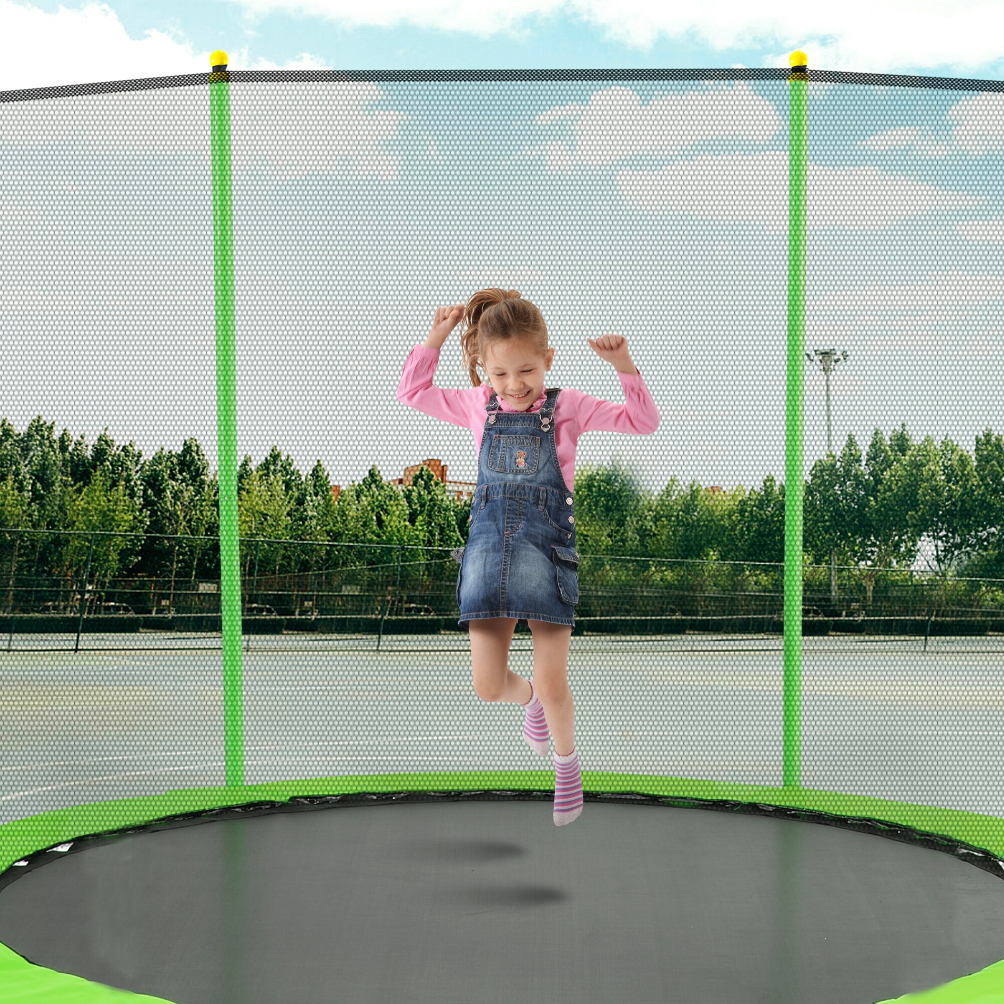 10FT Trampoline for Kids with Safety Enclosure Net