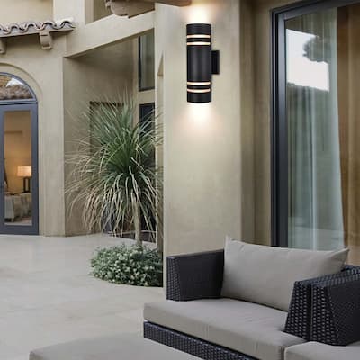 2 - Light Optically Controlled Outdoor Wall Light Armed Sconce - N/A