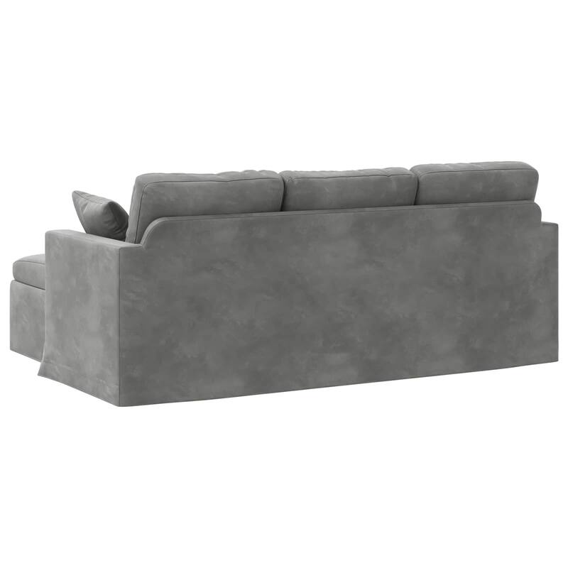 vidaXL Sofa Dark Grey 198 x 134 x 80 cm Velvet - 77.95 x 52.76 x 31.50 in