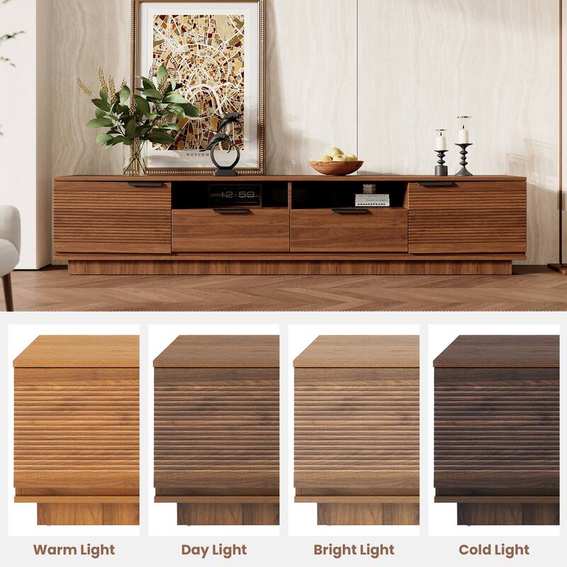 Mid-Century 78" TV Stand Entertainment Center for TVs up to 85", Floor-Standing TV Cabinet with Drawers & Cable Management