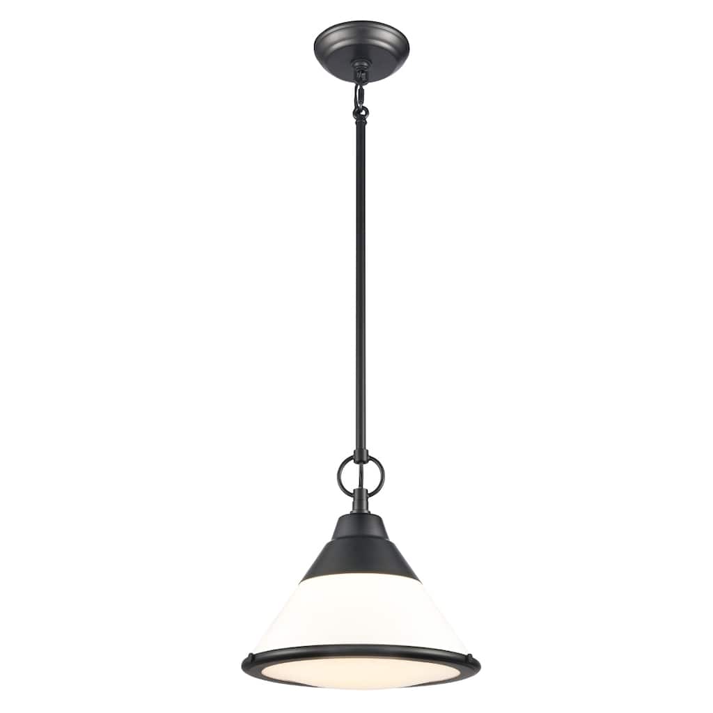 Sven 12-inch Wide 1-Light Pendant in Matte Black - 12in W x 12in D x 11in H