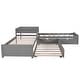 preview thumbnail 6 of 17, L-Shaped Twin Platform Bed with Trundle, Storage Drawers and Built-in Desk, Space-Saving Corner Bed