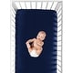 preview thumbnail 4 of 4, Sweet Jojo Designs Solid Navy Blue Baseball Patch Sports Collection Fitted Crib Sheet