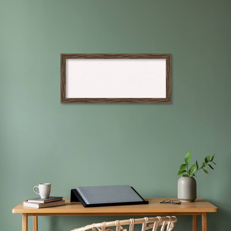 Regis Barnwood Narrow Wood Framed White Corkboard Bulletin Board