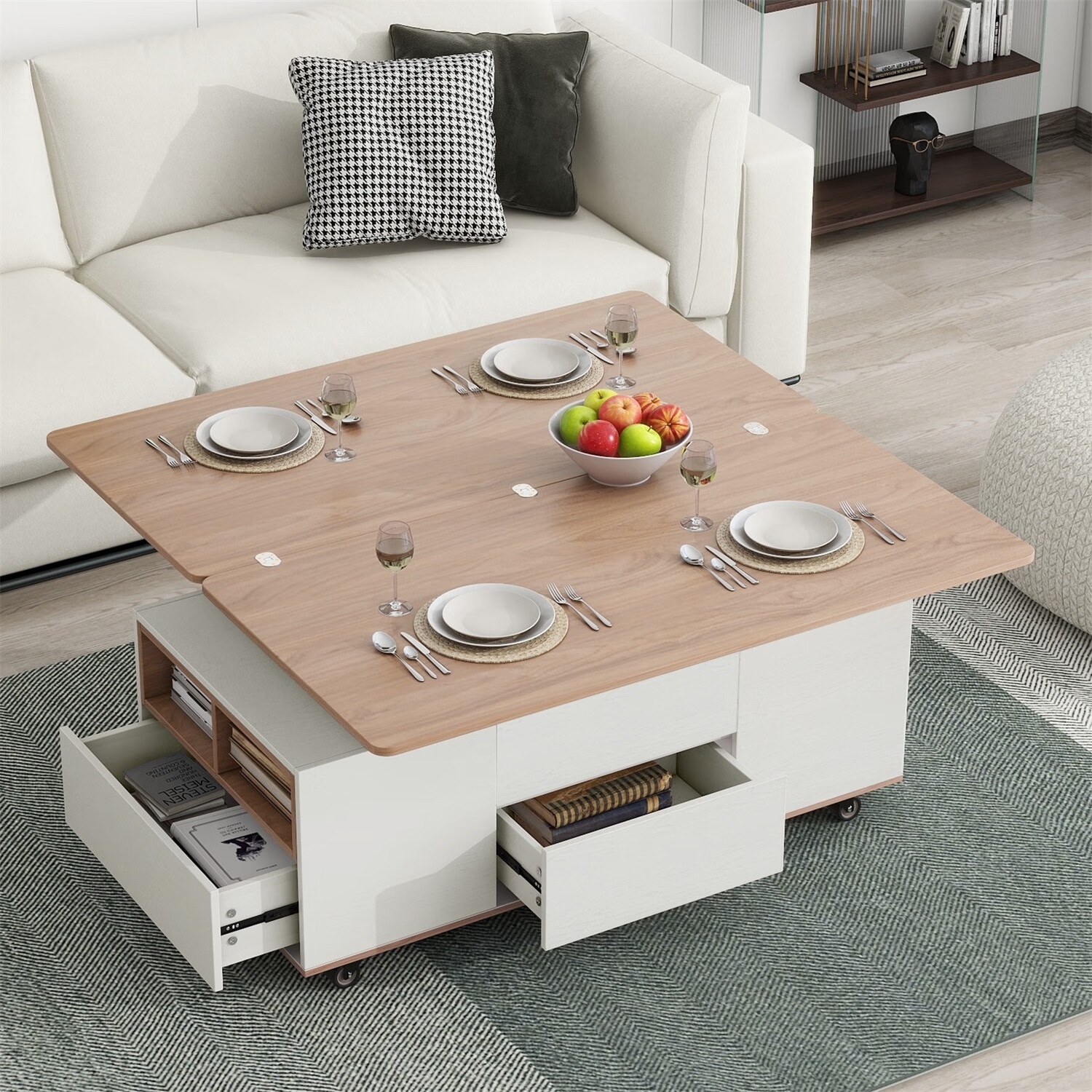 Merax Modern Lift Top Coffee Table Multifunctional Table