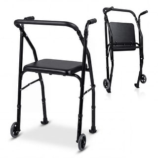 Costway Folding Walker for Seniors, Lightweight Aluminum Mobility