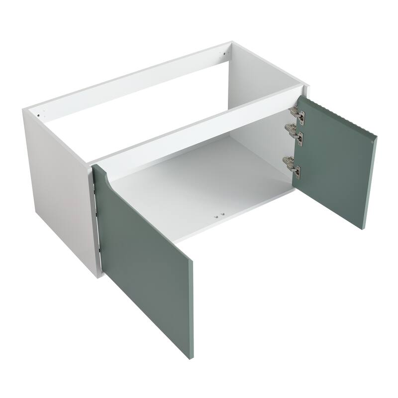 Modern 32-Inch Floating Bathroom Vanity with Storage, Durable Eco-Friendly Plywood Base, No Basin