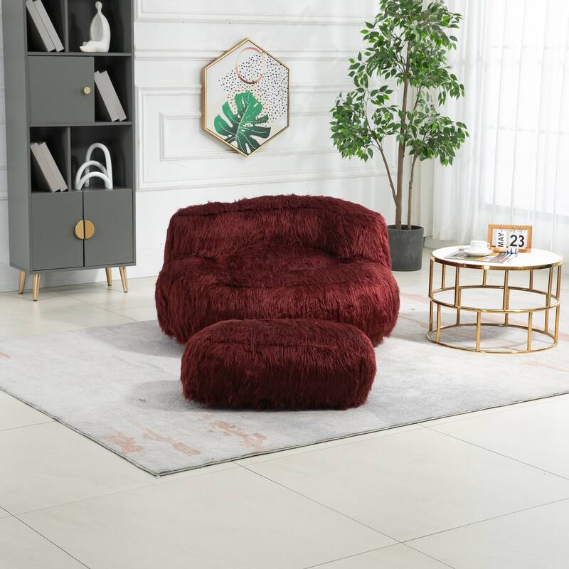 Bean Bag Chair,Floor Sofa with Handle,Accent Sofa Chair with Ottoman for Gaming Reading Relaxing
