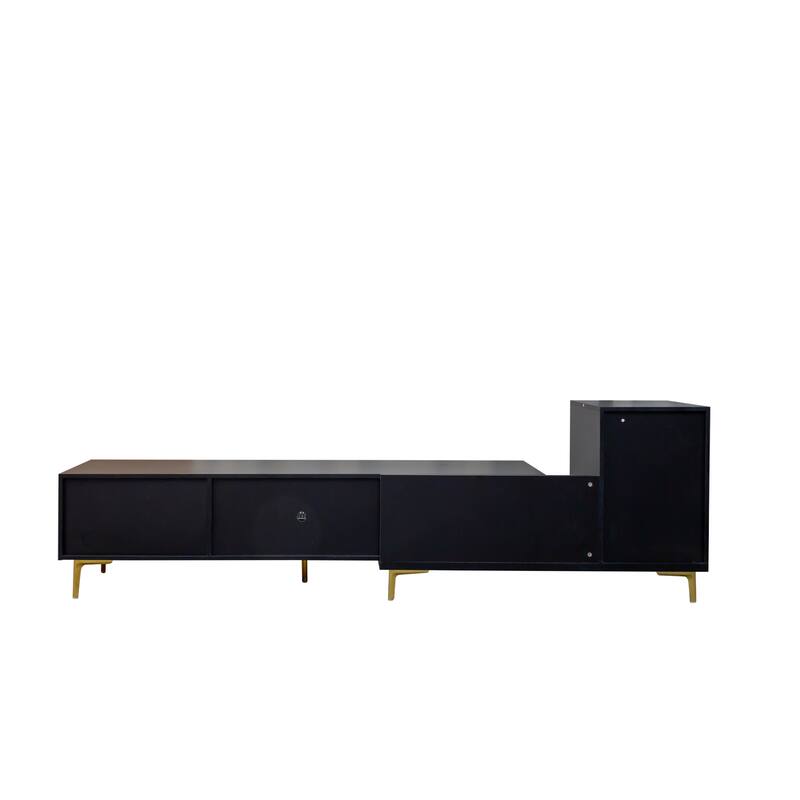 GDF Studio - Aza Modern 70.87" Wide Extendable TV Stand Entertainment Center with Storage Cabinets