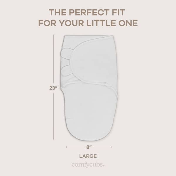 dimension image slide 5 of 6, Easy Swaddle Blanket, 3 Pack - 100% Cotton by Comfy Cubs