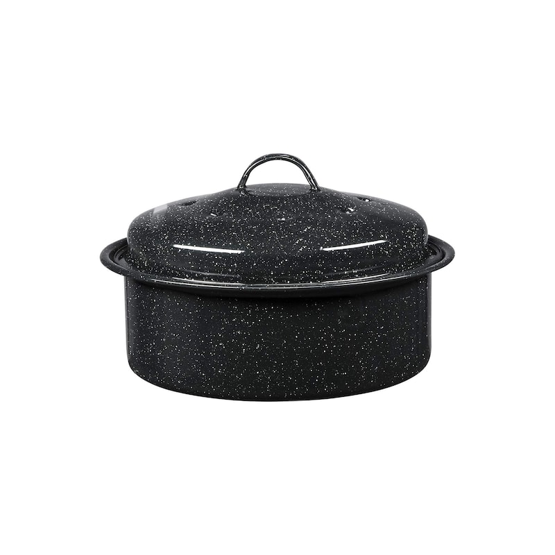 Granite Ware Round Covered Roaster - 3 Lb - 3 Lb - Speckled Black